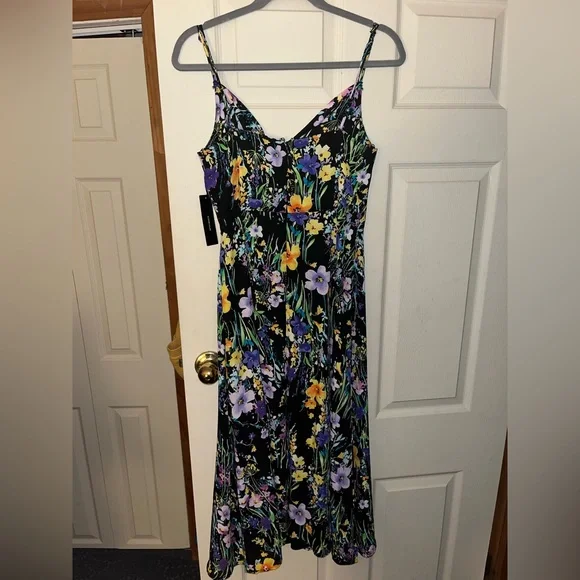 NWT Lulu’s Blooming Beauty Floral Cowl Neck Midi Dress - Picture 3 of 6